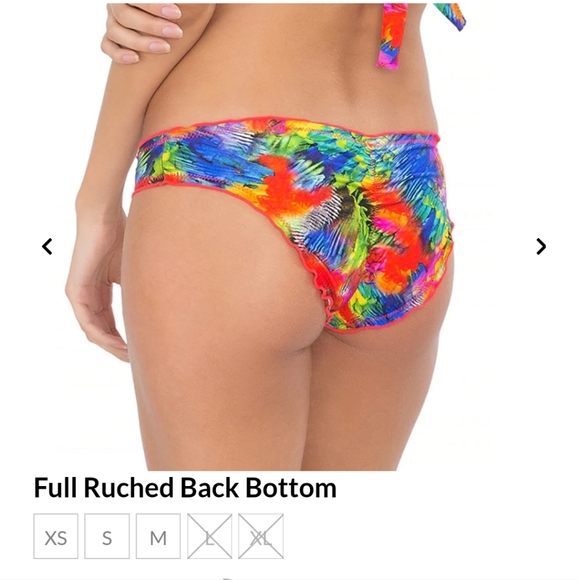 Luli fama mundo de colores full ruched bottom in size M and tassel back top M - Picture 5 of 10